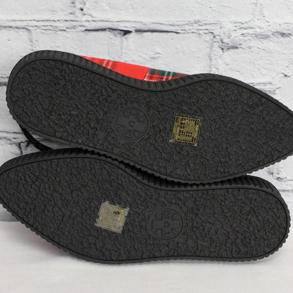 NEW IN BOX T.U.K. Footwear Red Plaid Pointed Ballet Creeper - Picture 7 of 8